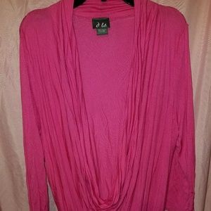Pink cowl neck top